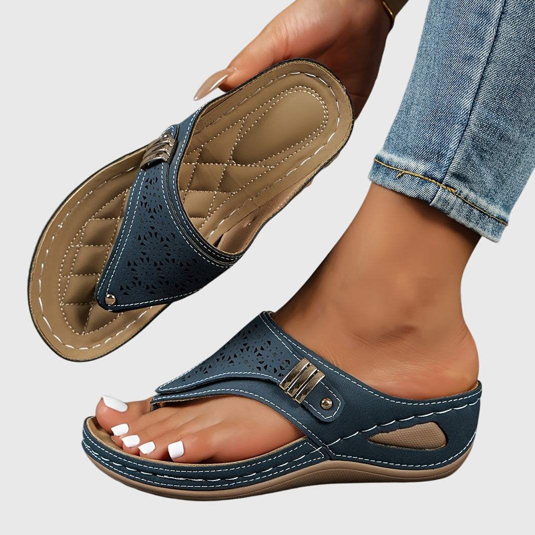 Marisol | Women's Boho Cutout Toe Post Platform Orthopedic Sandals