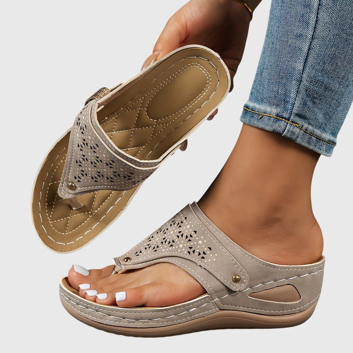 Marisol | Women's Boho Cutout Toe Post Platform Orthopedic Sandals