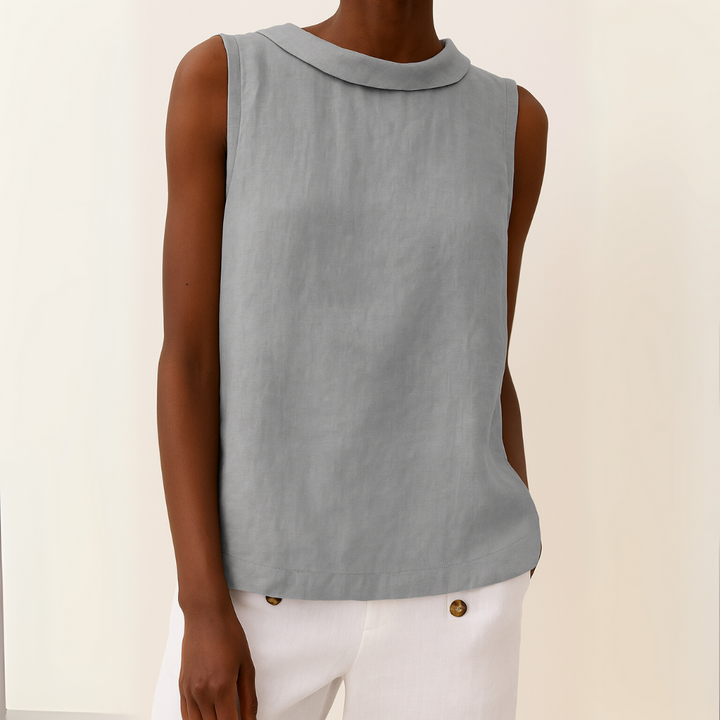Nadia | Women's Casual Roll-Collar Top Sleeveless