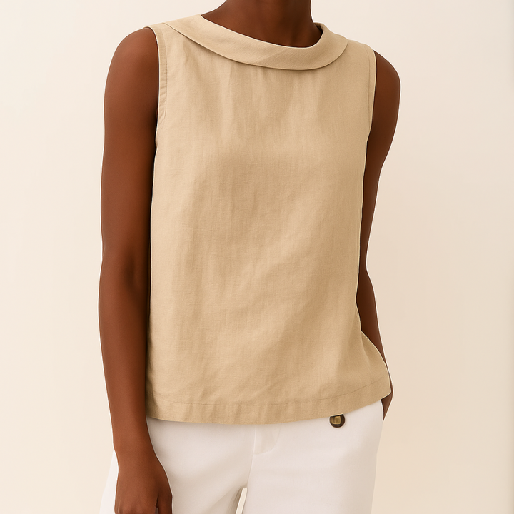 Nadia | Women's Casual Roll-Collar Top Sleeveless