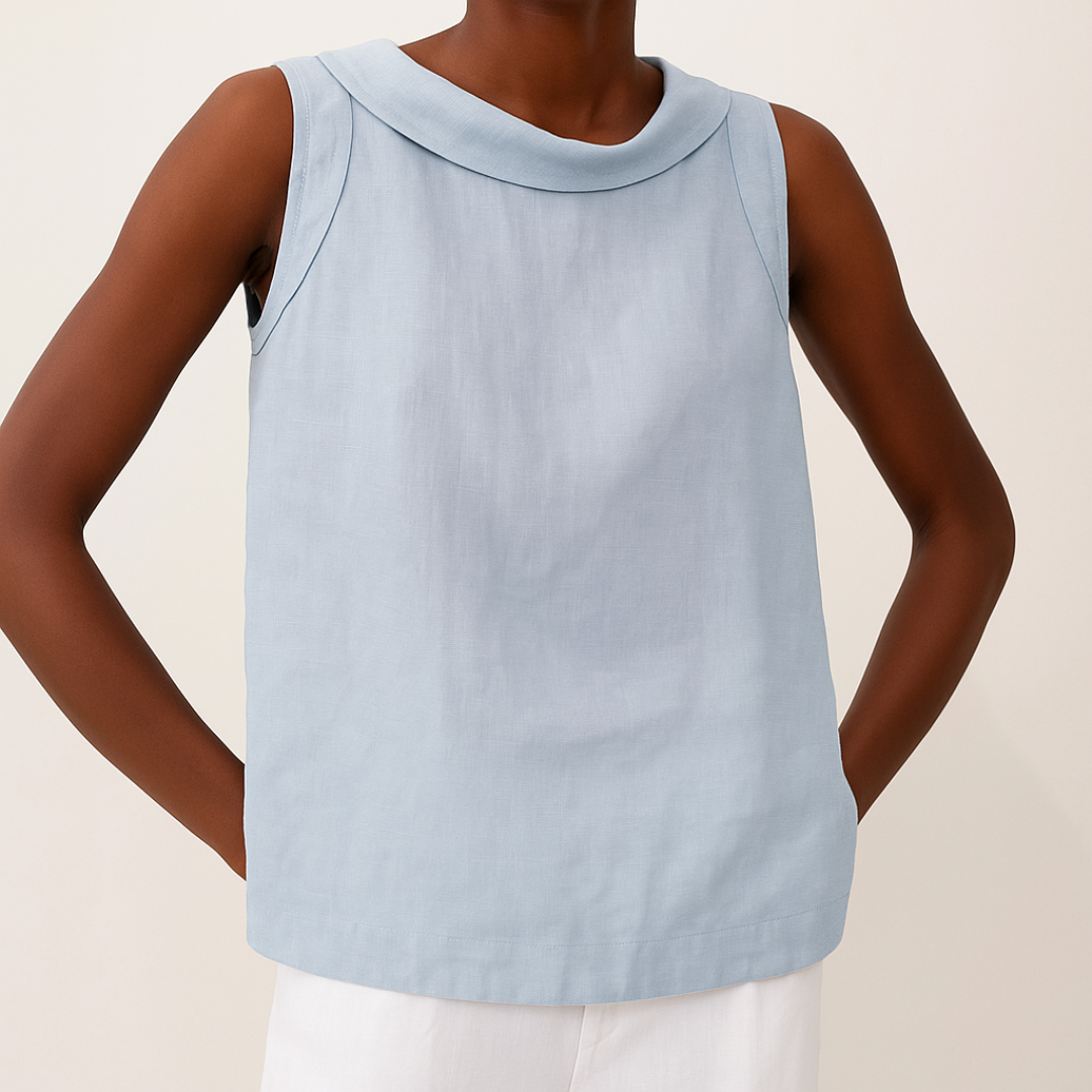 Nadia | Women's Casual Roll-Collar Top Sleeveless