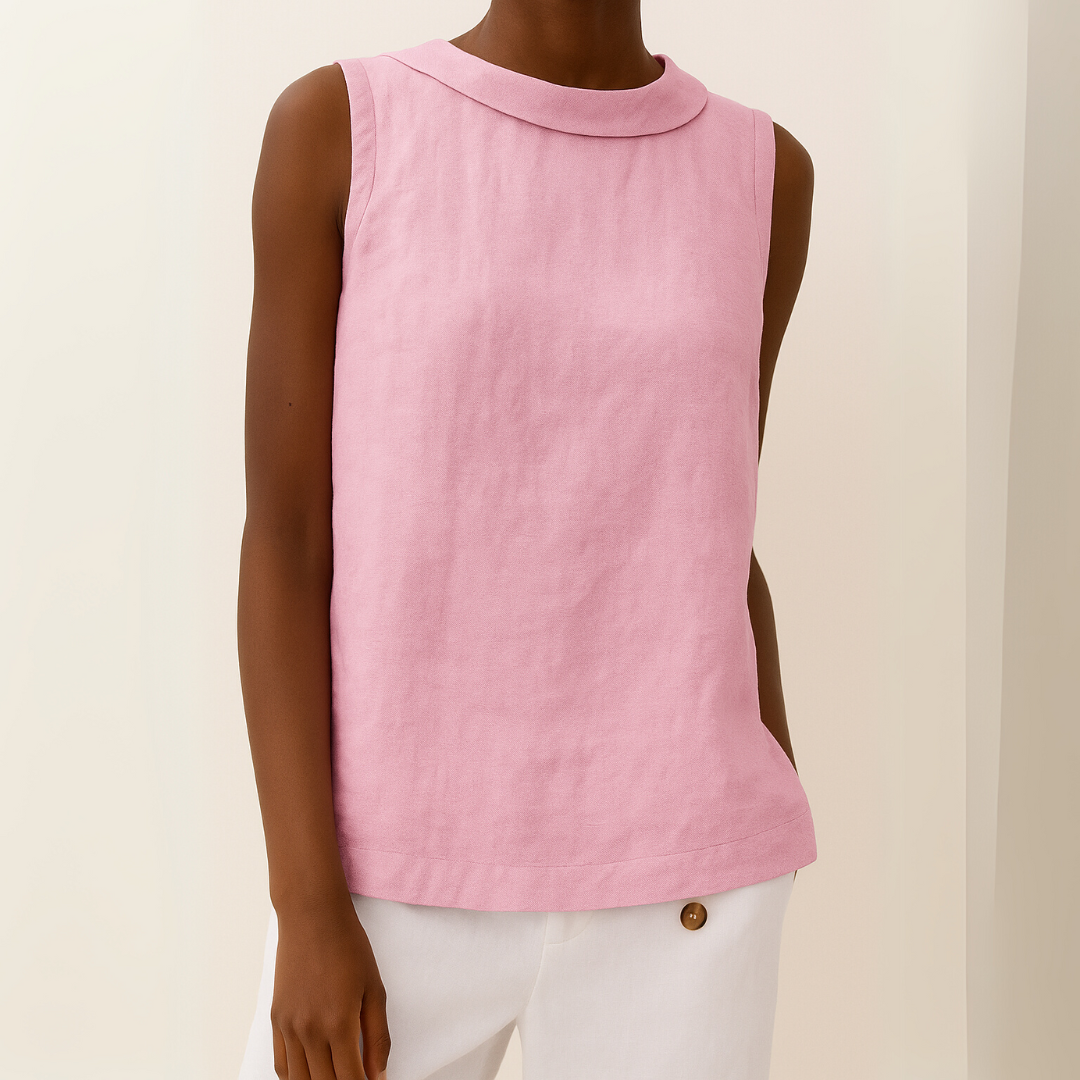 Nadia | Women's Casual Roll-Collar Top Sleeveless