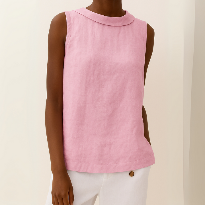 Nadia | Women's Casual Roll-Collar Top Sleeveless