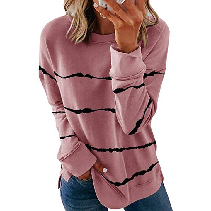 Noelle | Women's Painted Stripe Crew Neck Long Sleeve Sweater