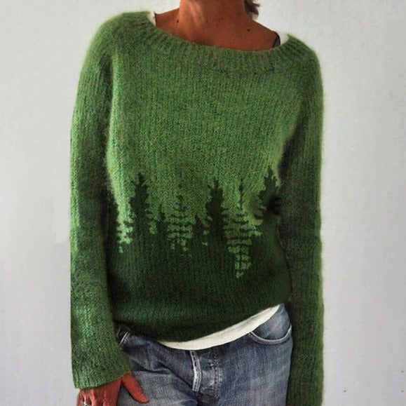 Nora | Women's Fair Isle Crew Neck Long Sleeve Sweater