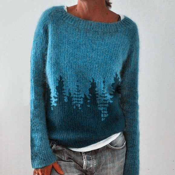 Nora | Women's Fair Isle Crew Neck Long Sleeve Sweater