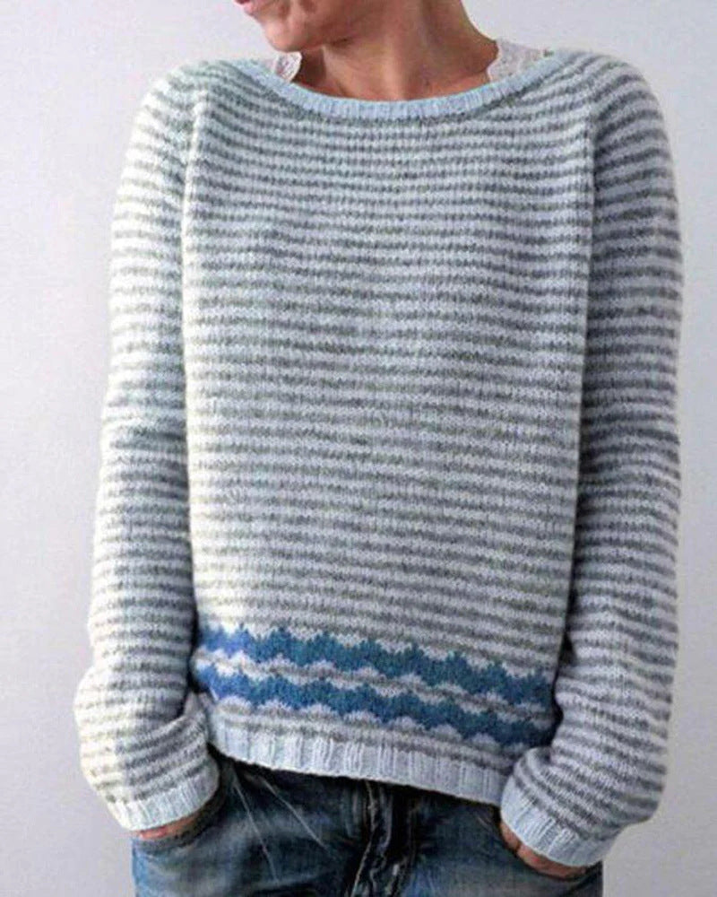 Nora | Women's Fair Isle Crew Neck Long Sleeve Sweater