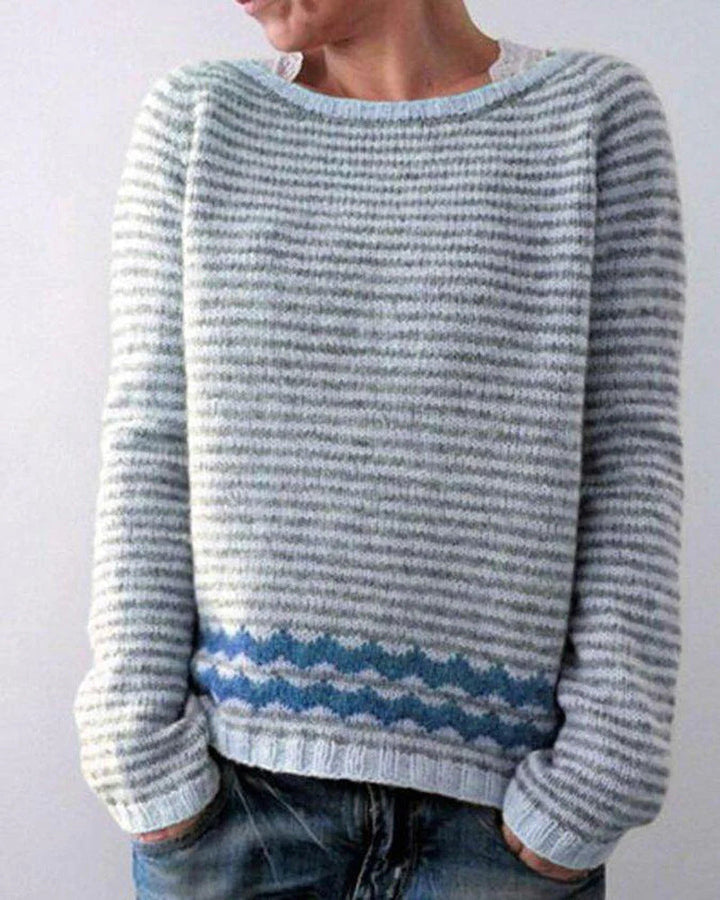 Nora | Women's Fair Isle Crew Neck Long Sleeve Sweater