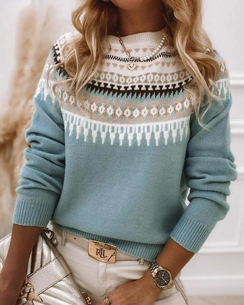 Odette | Women's Fair Isle Round Neck Sweater