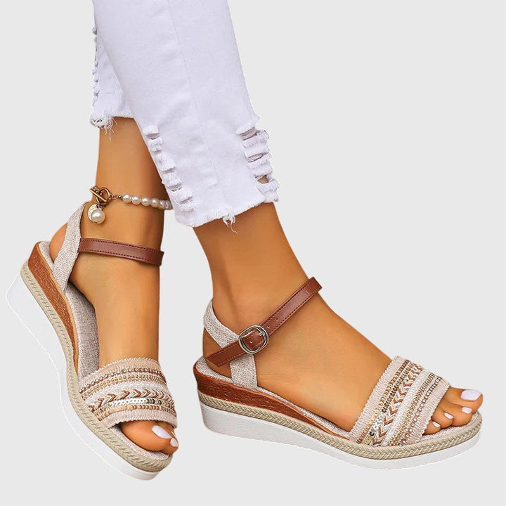Paloma | Women's Sequin Beaded Orthopedic Platform Wedge Sandals