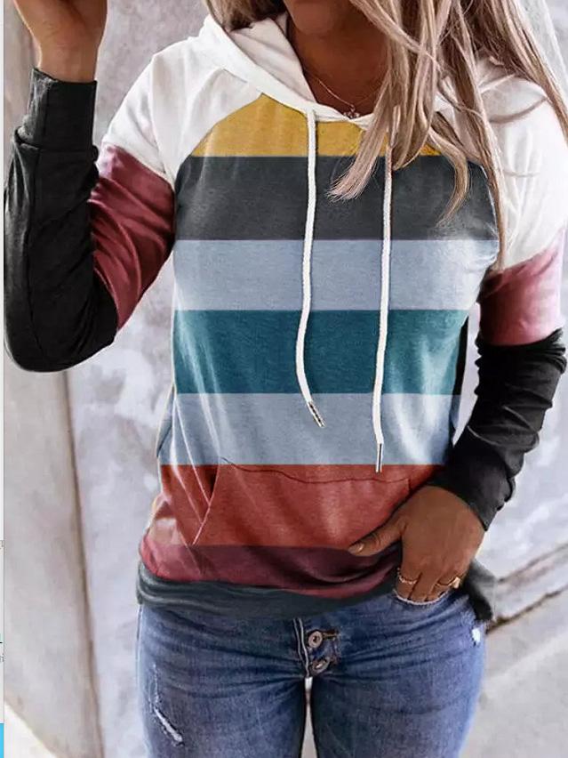 Reese | Women's Colorblock Drawstring Casual Hoodie