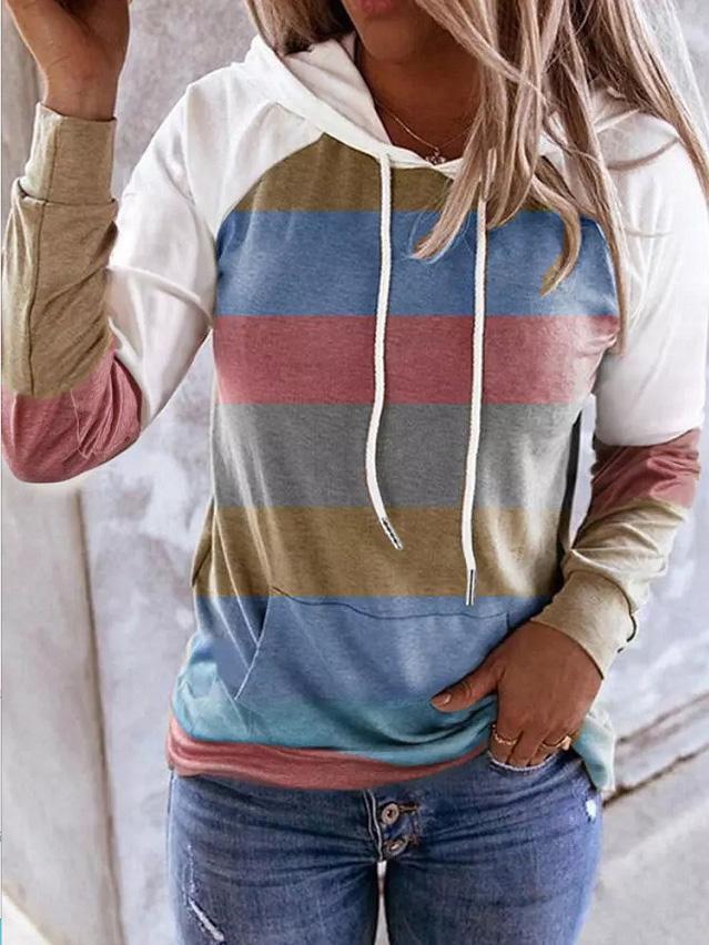 Reese | Women's Colorblock Drawstring Casual Hoodie