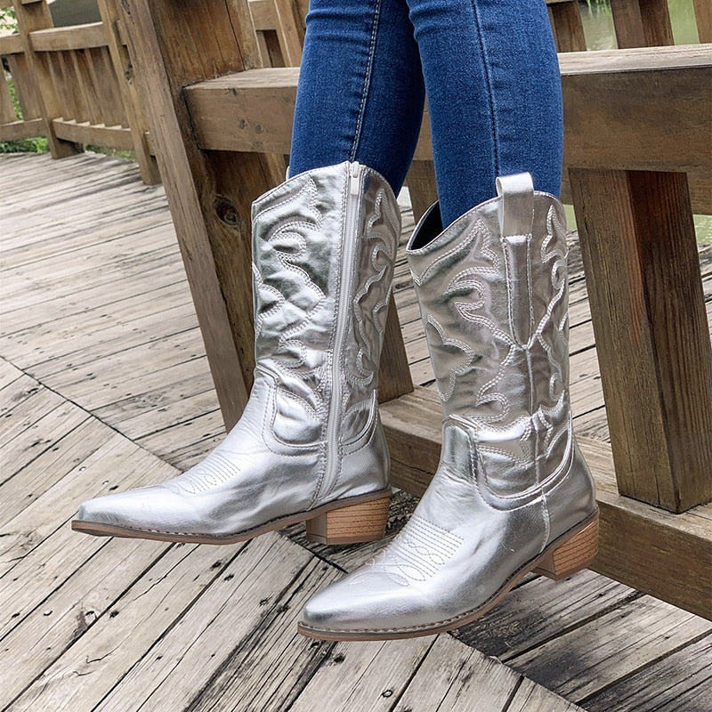 Reva | Women's Western Mid-Calf Orthopedic Cowboy Boots