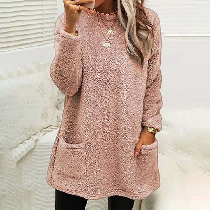 Sabine | Women's Fleece Pocket Long Sleeve Tunic Sweater