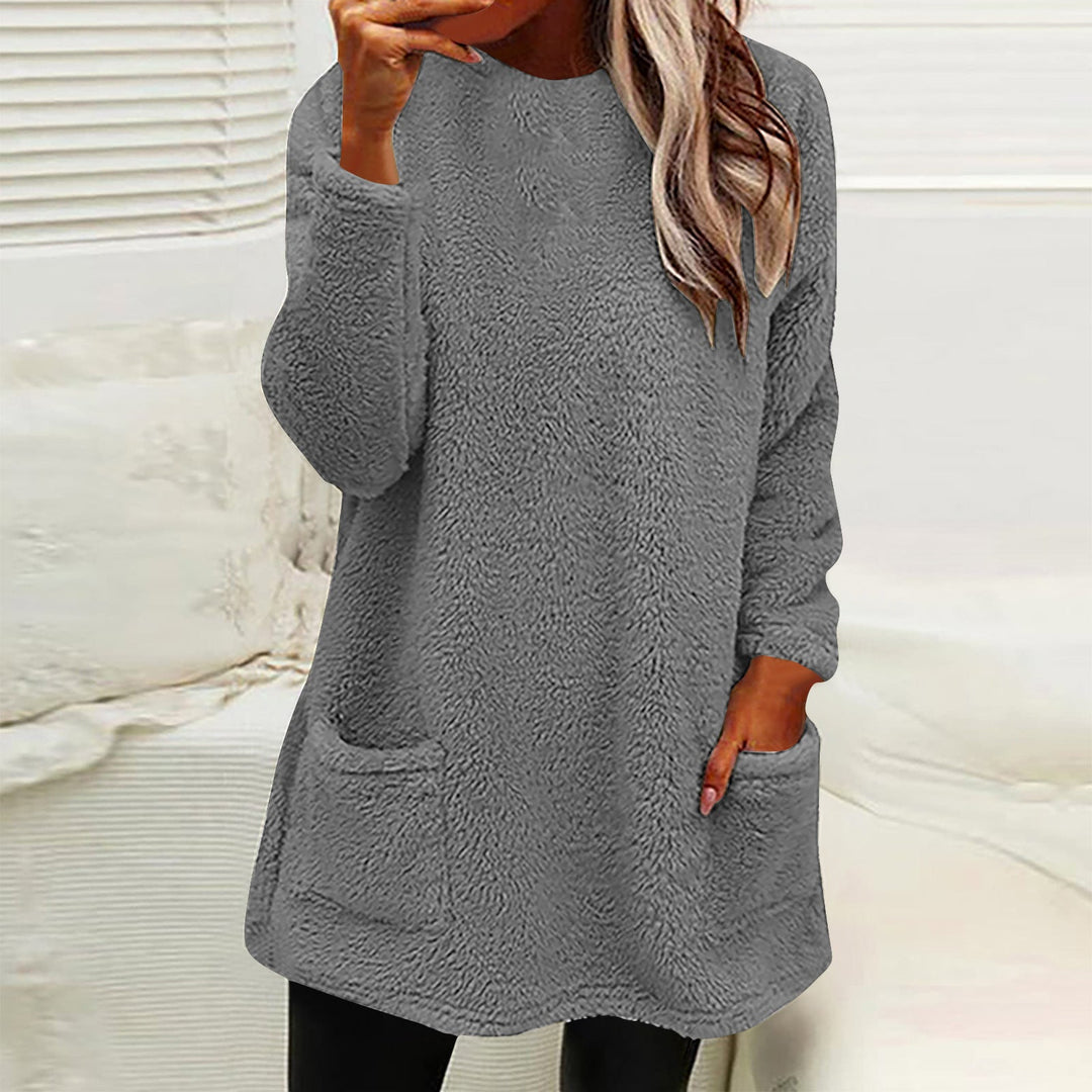 Sabine | Women's Fleece Pocket Long Sleeve Tunic Sweater