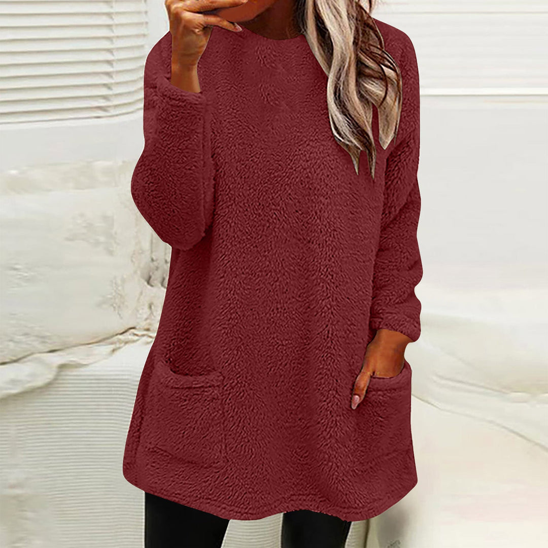 Sabine | Women's Fleece Pocket Long Sleeve Tunic Sweater