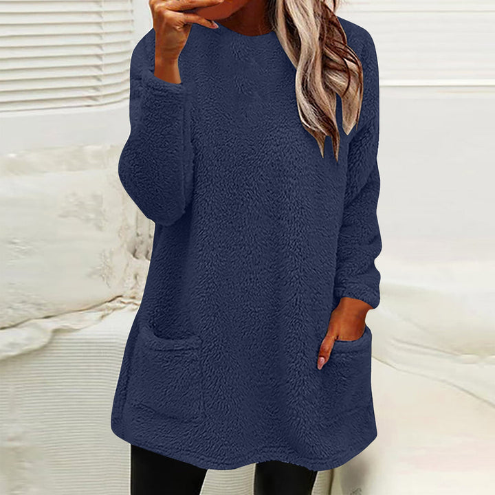 Sabine | Women's Fleece Pocket Long Sleeve Tunic Sweater