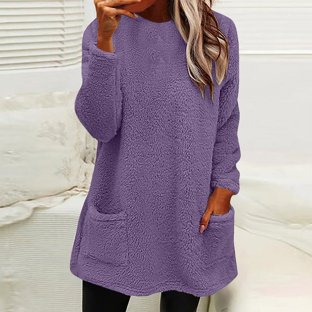 Sabine | Women's Fleece Pocket Long Sleeve Tunic Sweater