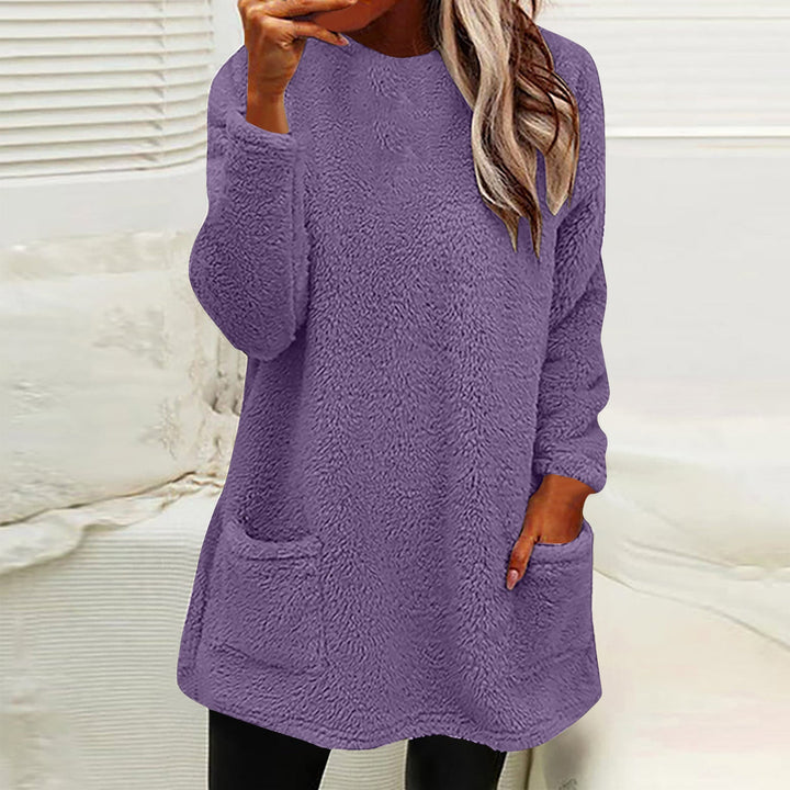 Sabine | Women's Fleece Pocket Long Sleeve Tunic Sweater