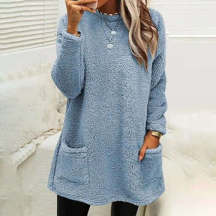 Sabine | Women's Fleece Pocket Long Sleeve Tunic Sweater