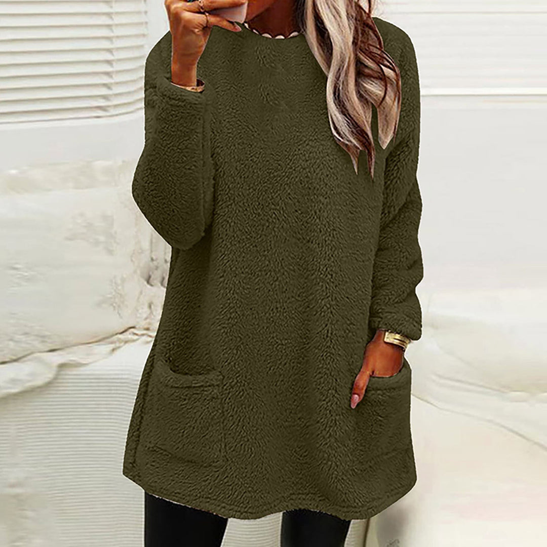 Sabine | Women's Fleece Pocket Long Sleeve Tunic Sweater