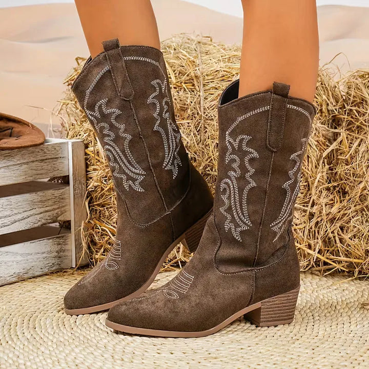 Sage | Women's Boho Mid-Calf Orthopedic Cowboy Boots