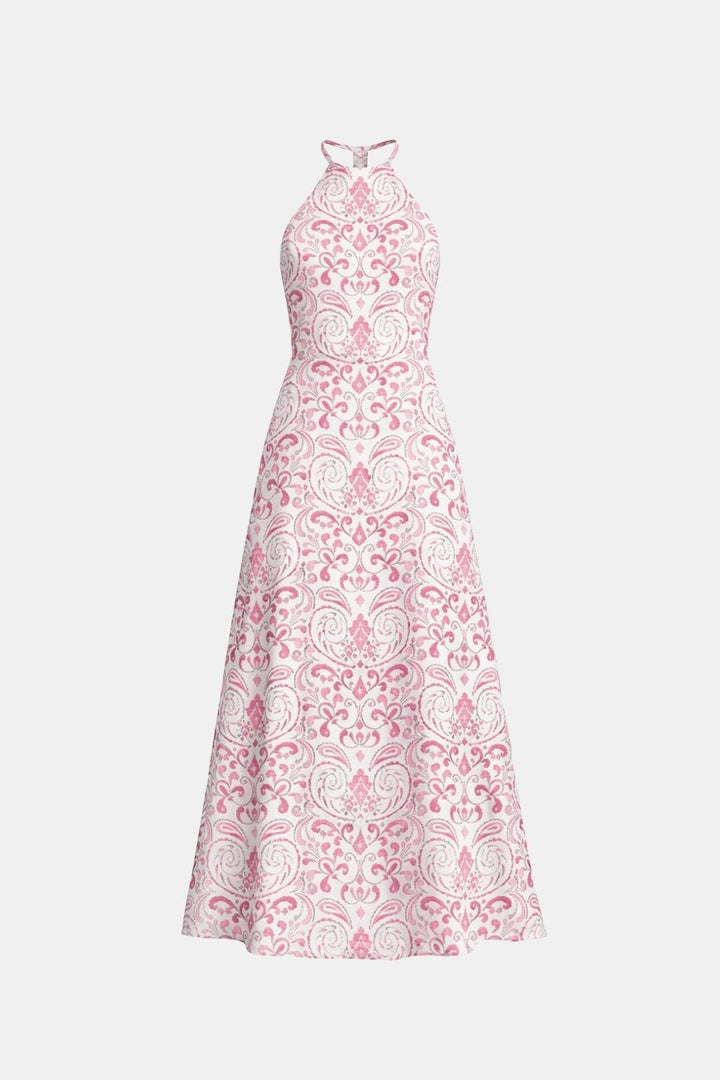 Saskia | Women's Boho Halter Neck Backless Flare Maxi Dress