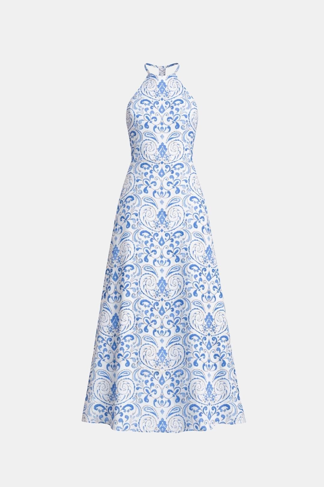 Saskia | Women's Boho Halter Neck Backless Flare Maxi Dress