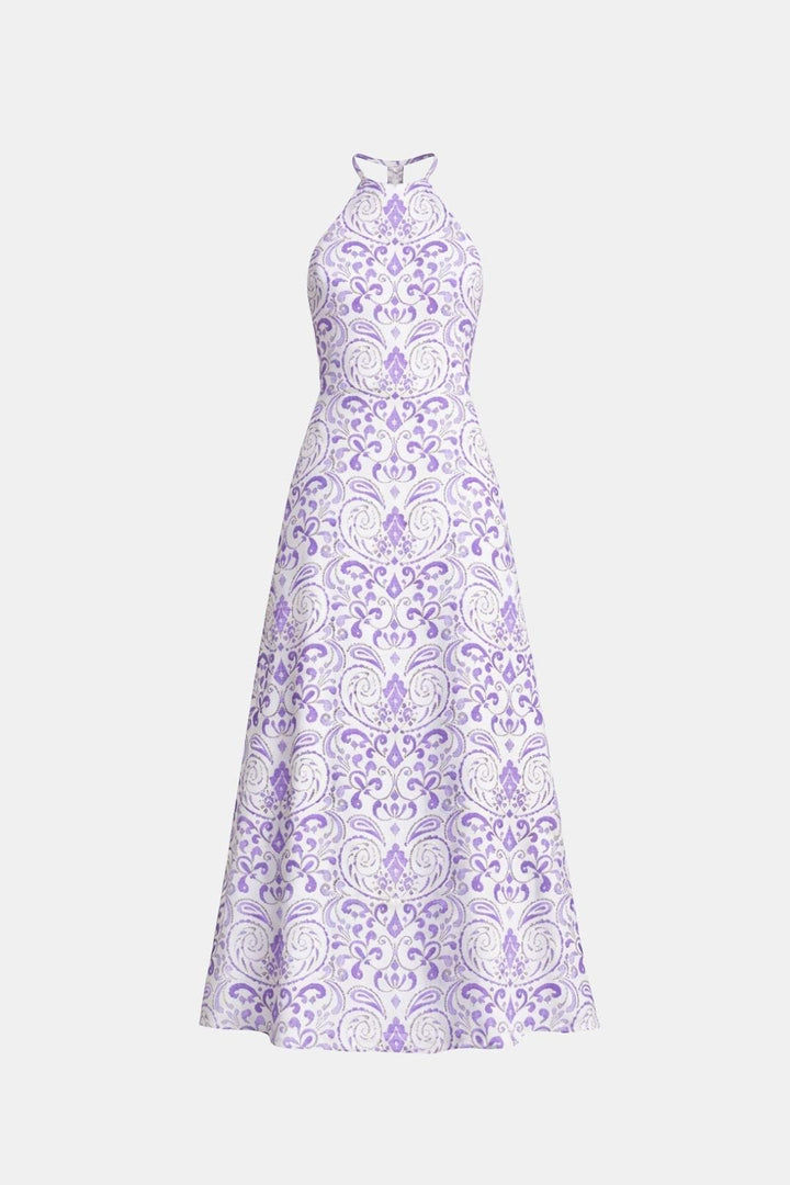 Saskia | Women's Boho Halter Neck Backless Flare Maxi Dress