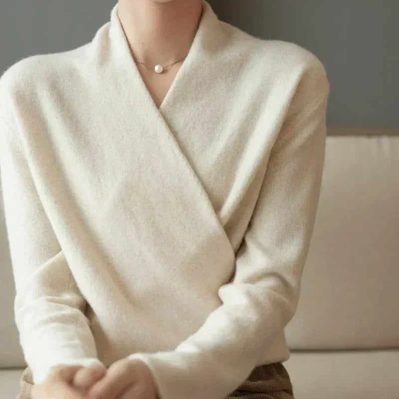 Mabel | Women’s Spring Wrap Neck Knit Top
