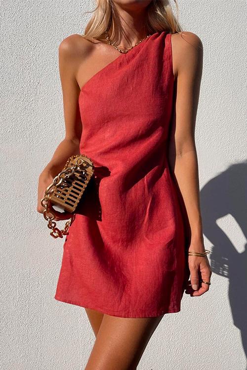 Serena | Women's Homecoming One-Shoulder Sleeveless Mini Dress
