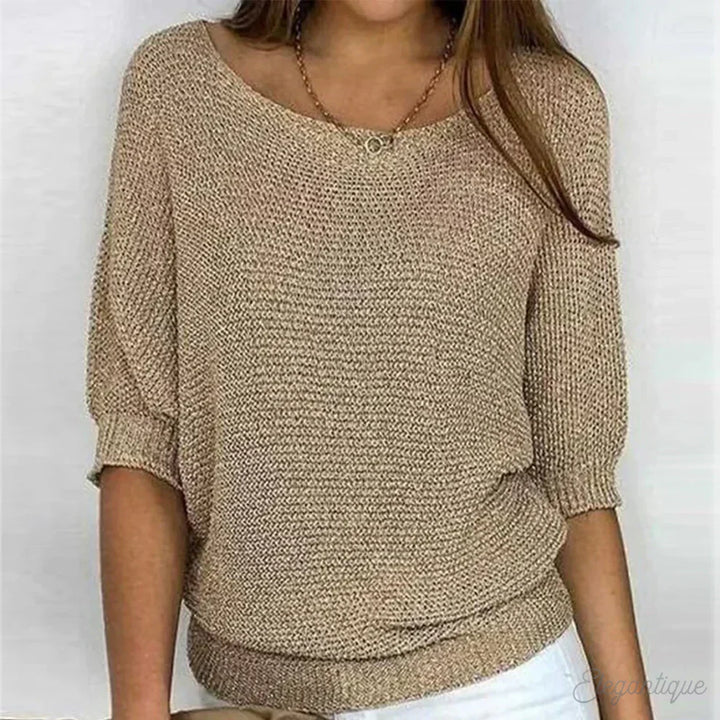 Sienna | Women's Oversized Off-Shoulder 3/4 Sleeve Sweater