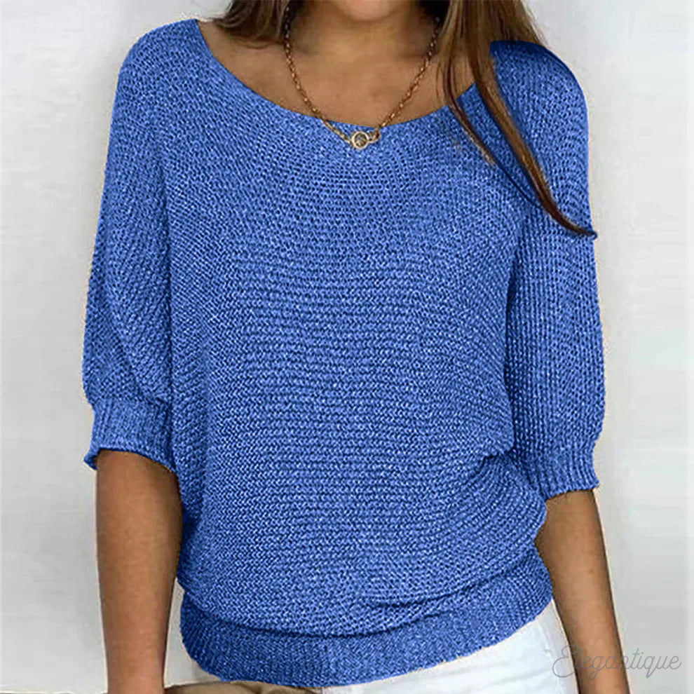 Sienna | Women's Oversized Off-Shoulder 3/4 Sleeve Sweater