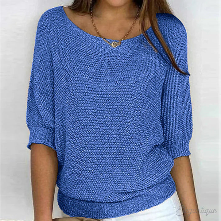 Sienna | Women's Oversized Off-Shoulder 3/4 Sleeve Sweater