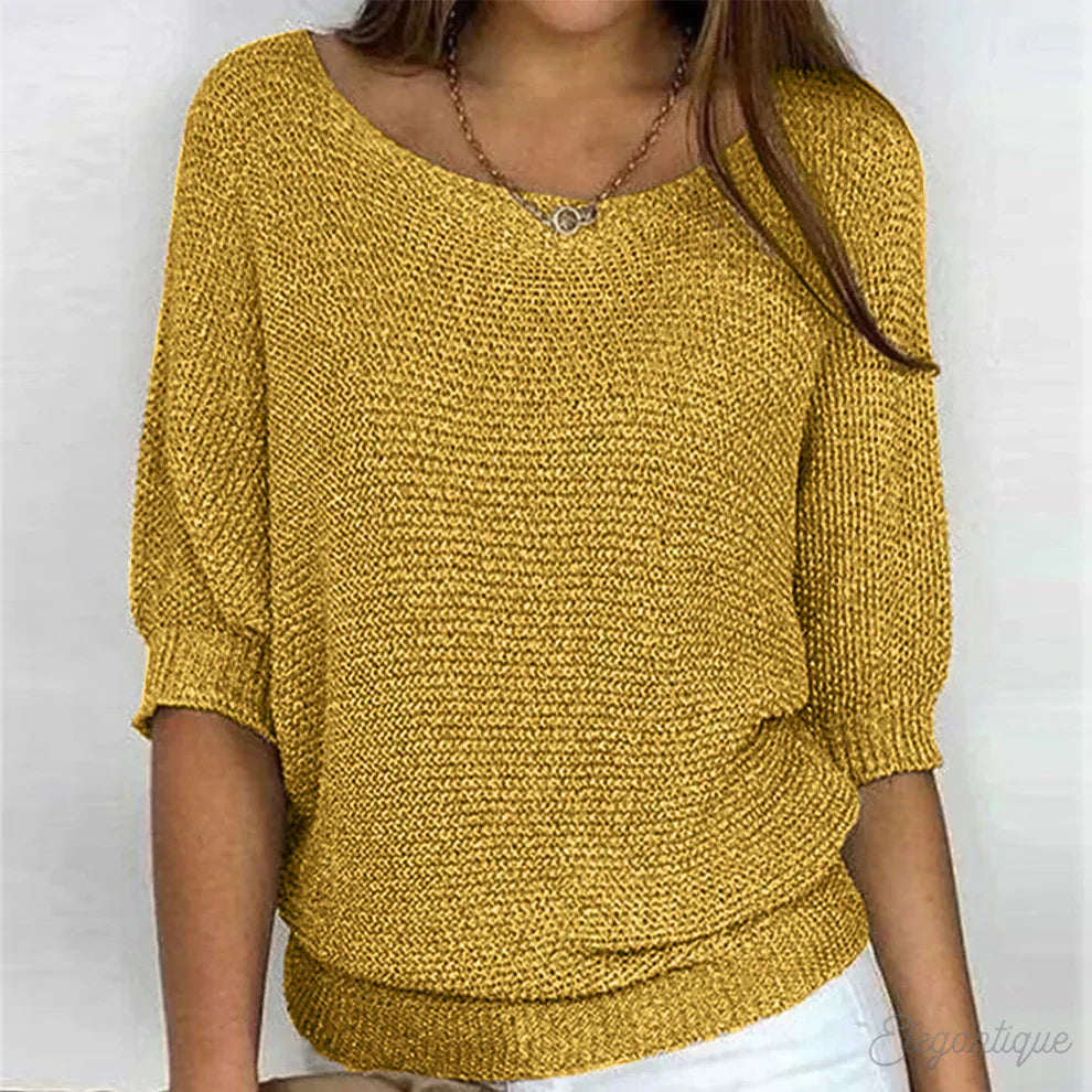 Sienna | Women's Oversized Off-Shoulder 3/4 Sleeve Sweater