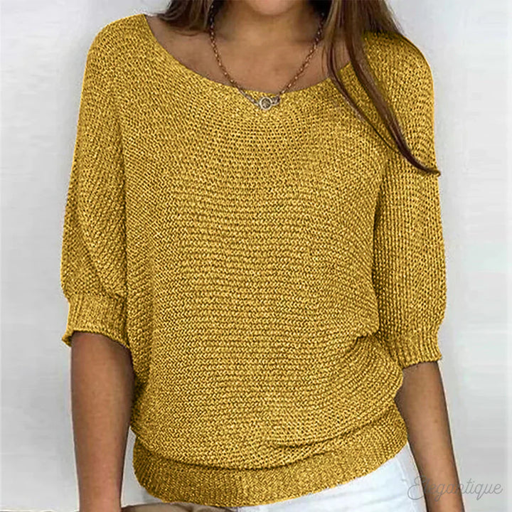 Sienna | Women's Oversized Off-Shoulder 3/4 Sleeve Sweater