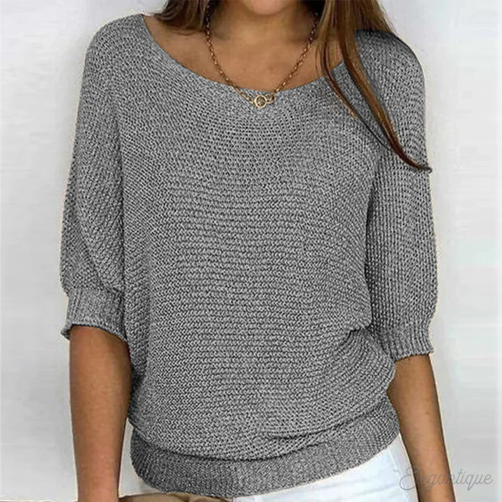 Sienna | Women's Oversized Off-Shoulder 3/4 Sleeve Sweater
