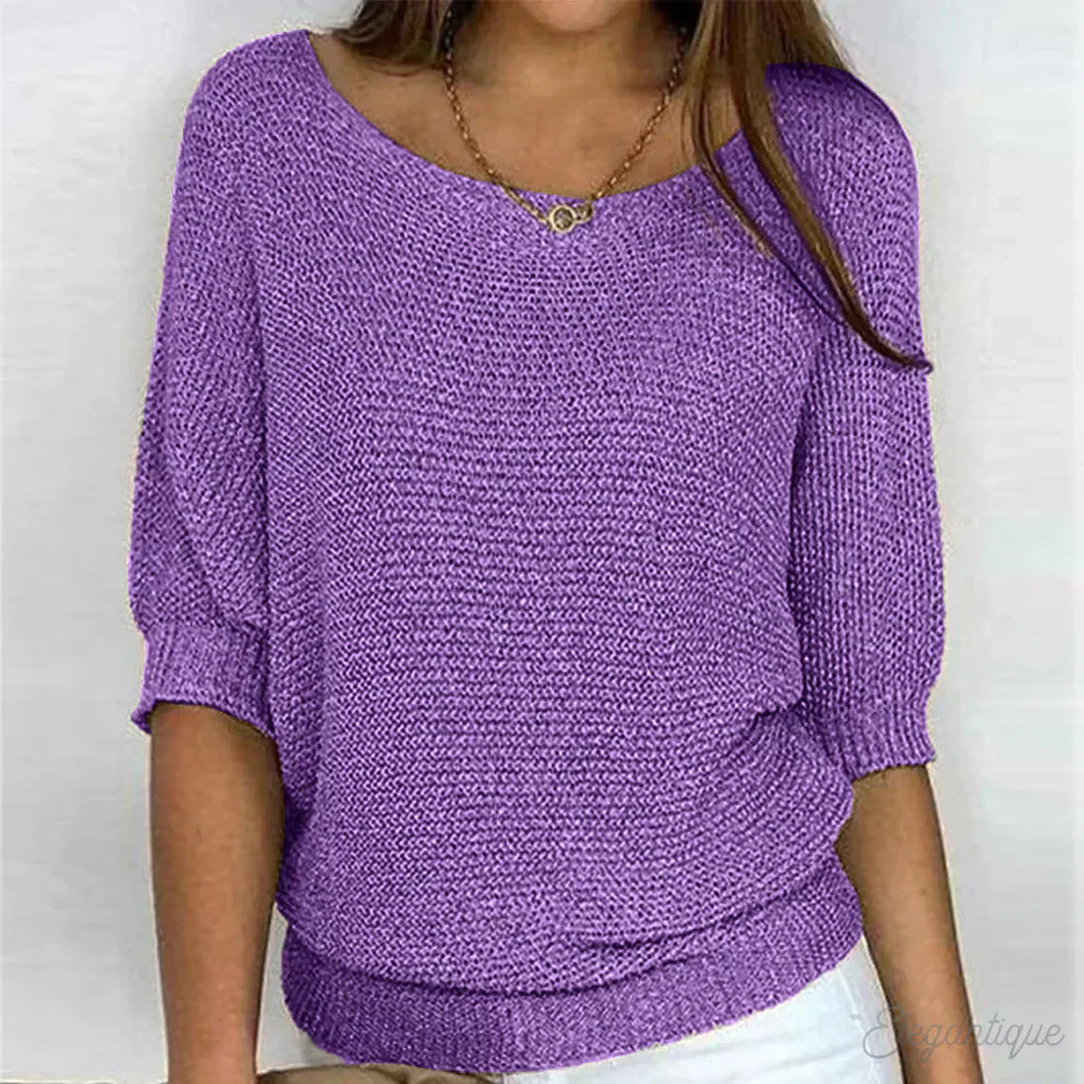 Sienna | Women's Oversized Off-Shoulder 3/4 Sleeve Sweater
