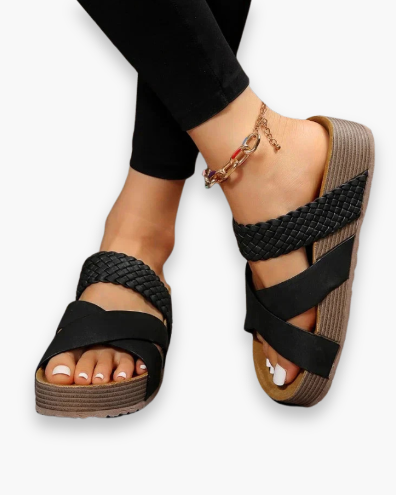 Sienna | Women's Summer Braided Open Toe Orthopedic Platform Sandals