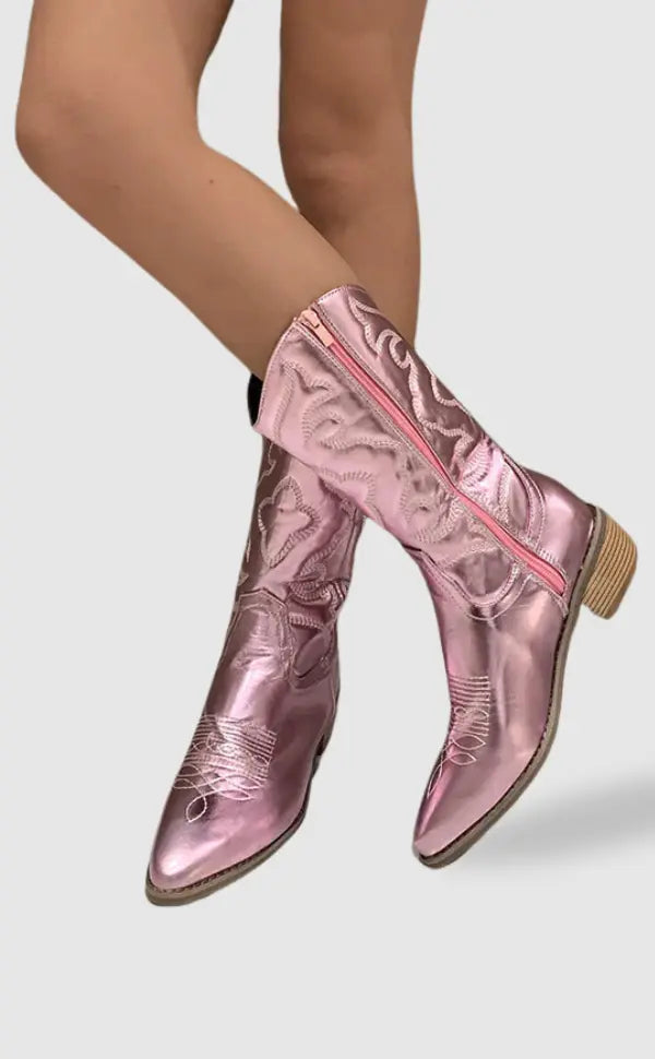Sloane | Women's Metallic Side-Zip Cowboy Boots