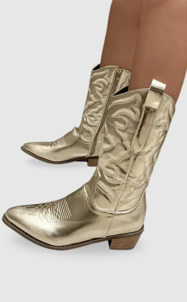 Sloane | Women's Metallic Side-Zip Cowboy Boots