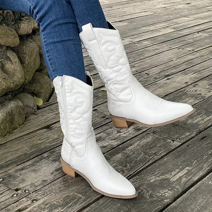 Sloane | Women's Metallic Side-Zip Cowboy Boots