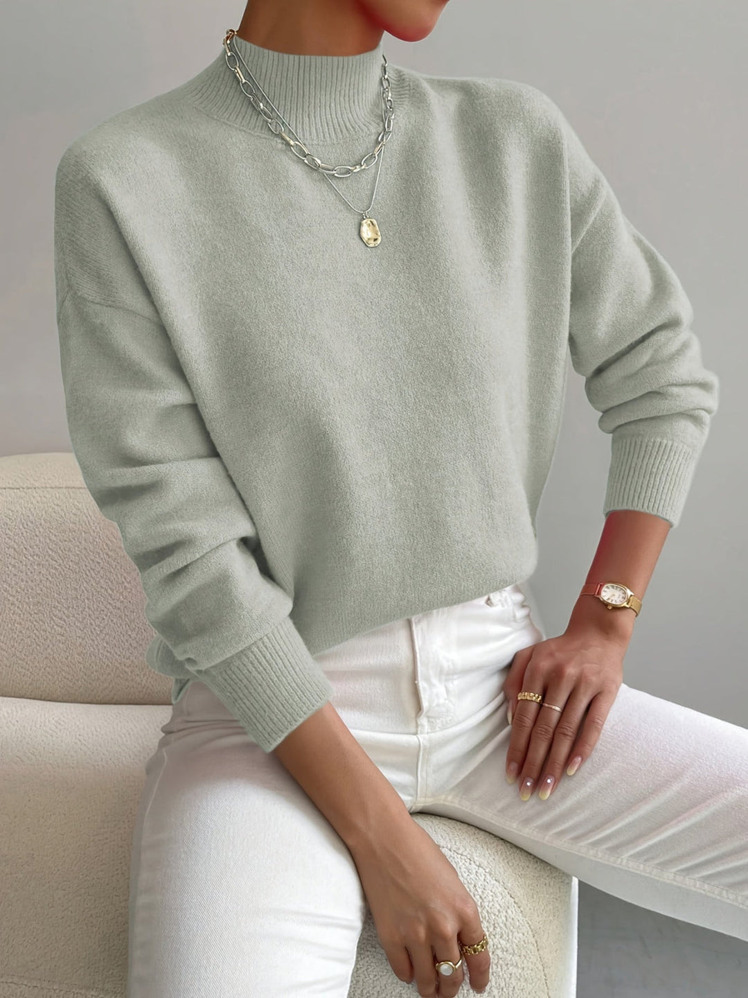 Sloane | Women's Mock Neck Long Sleeve Sweater