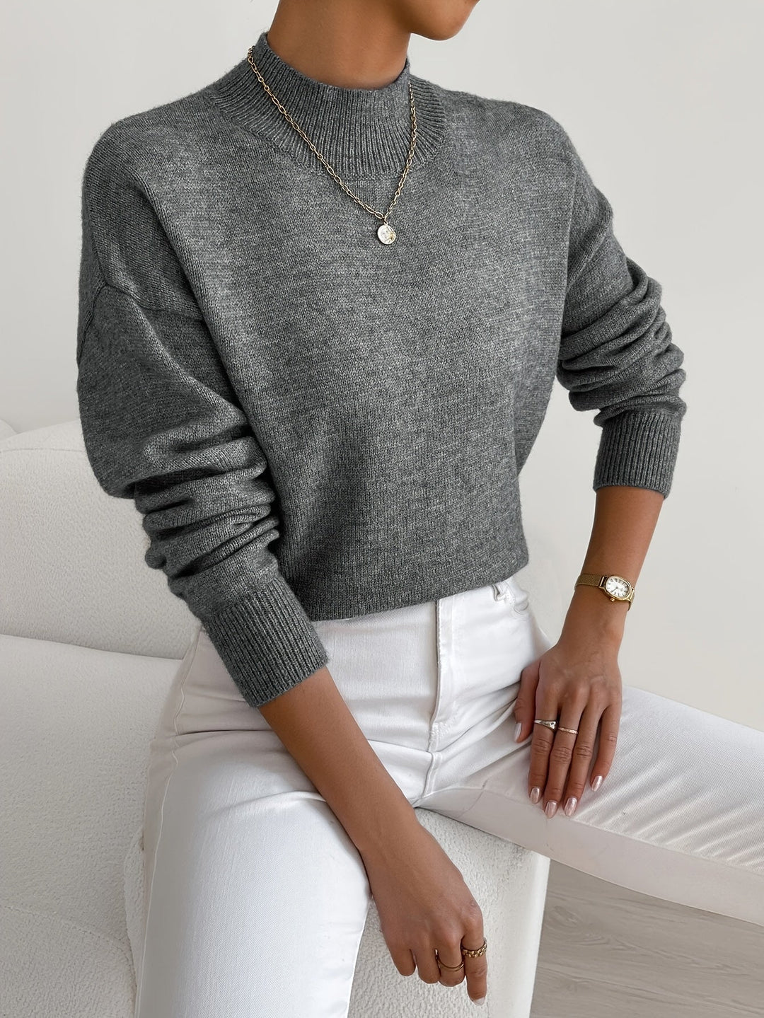 Sloane | Women's Mock Neck Long Sleeve Sweater