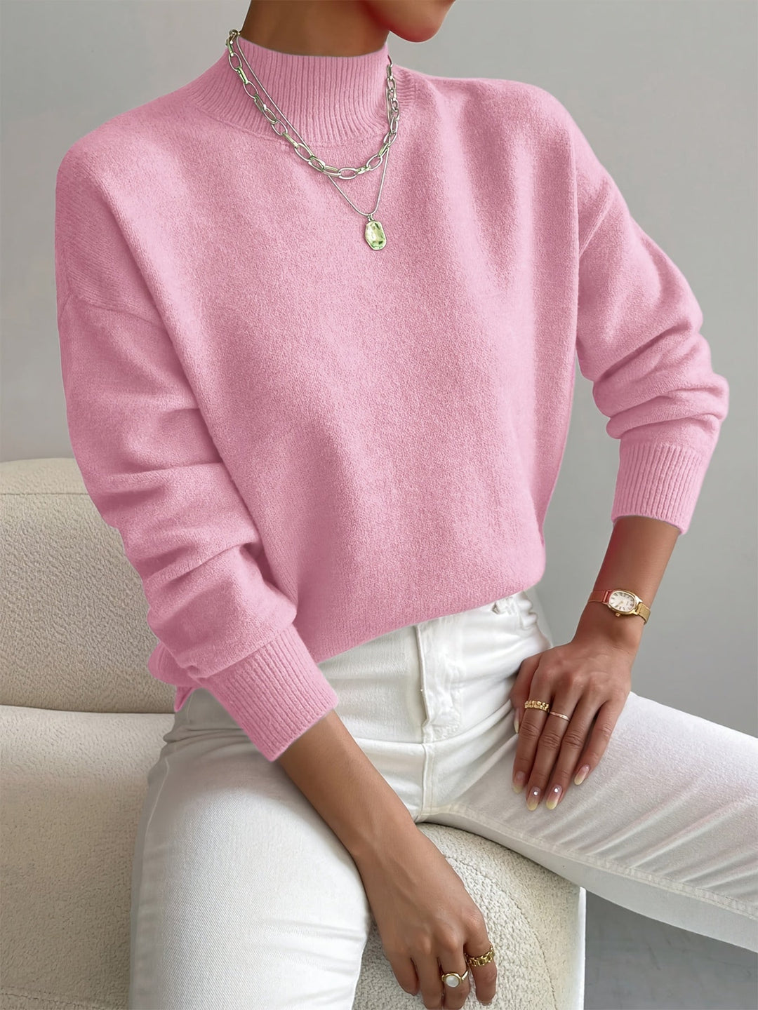 Sloane | Women's Mock Neck Long Sleeve Sweater