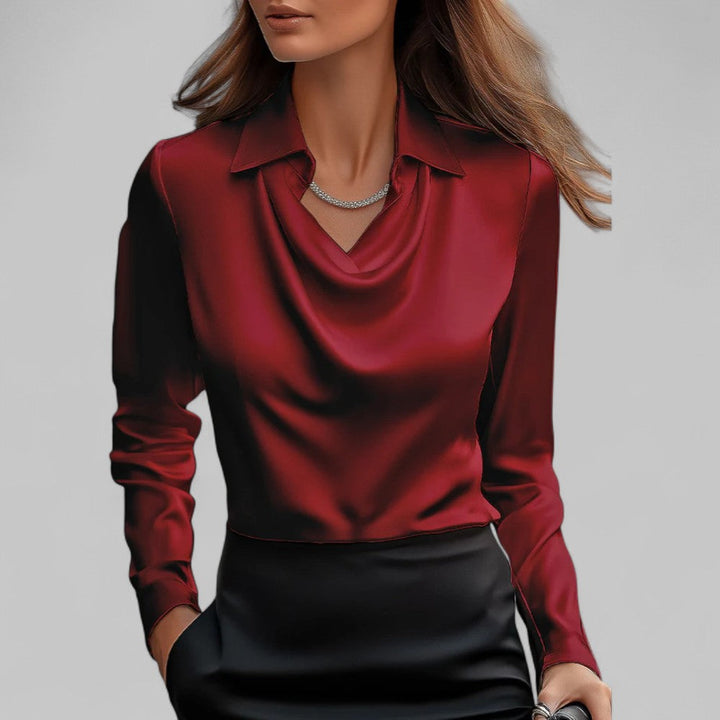 Vivienne | Women's Elegant Metallic Long-Sleeve Blouse