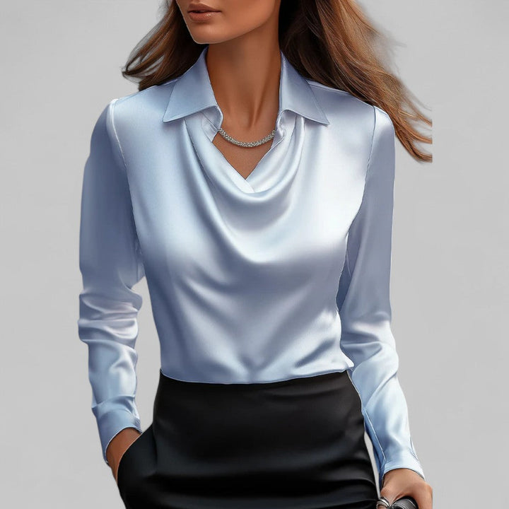 Vivienne | Women's Elegant Metallic Long-Sleeve Blouse
