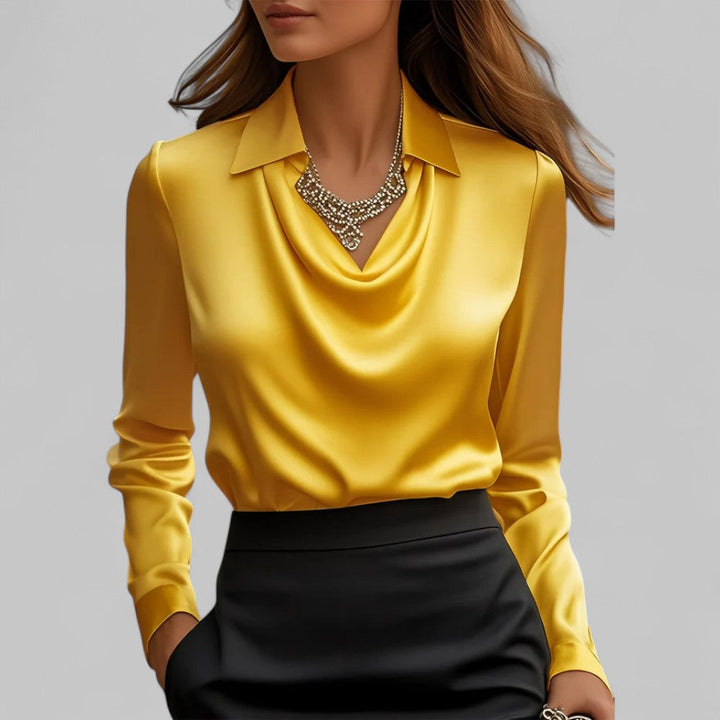 Vivienne | Women's Elegant Metallic Long-Sleeve Blouse