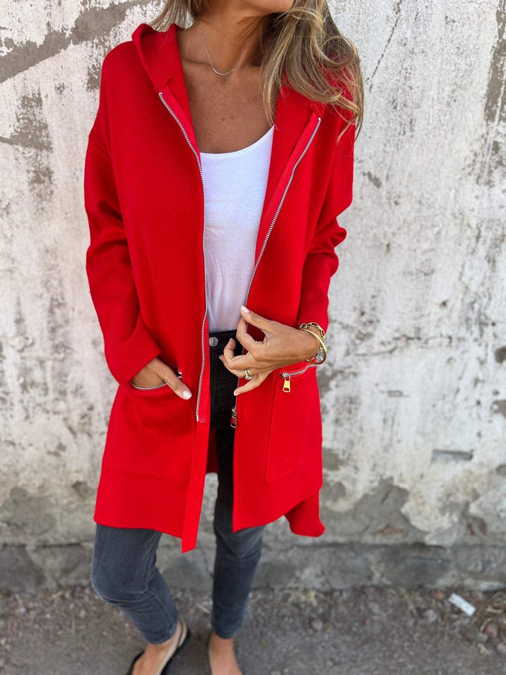 Vivienne | Women's Longline Zip-Front Midi Cardigan