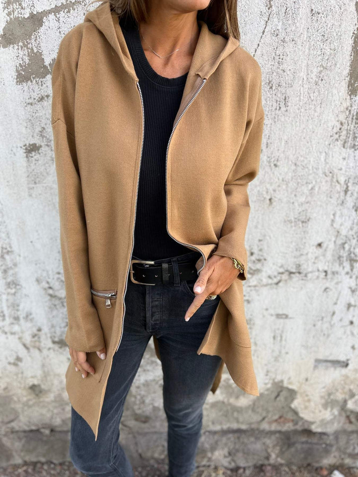 Vivienne | Women's Longline Zip-Front Midi Cardigan